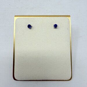 Shop LC Blue Masoala Sapphire Platinum Over Sterling Silver Stud Earrings 5498